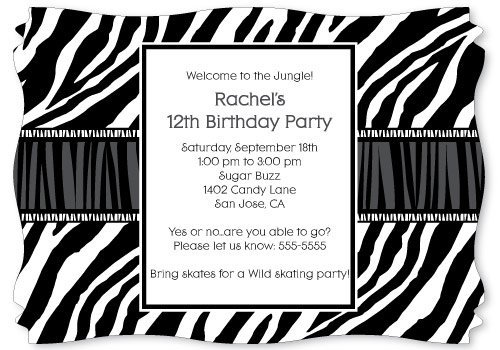 Zebra Print Party Invitations Printable Free