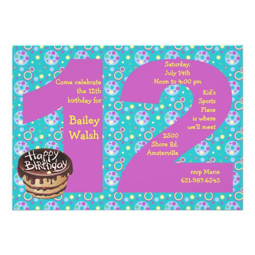 12 Year Old Birthday Invitation Ideas