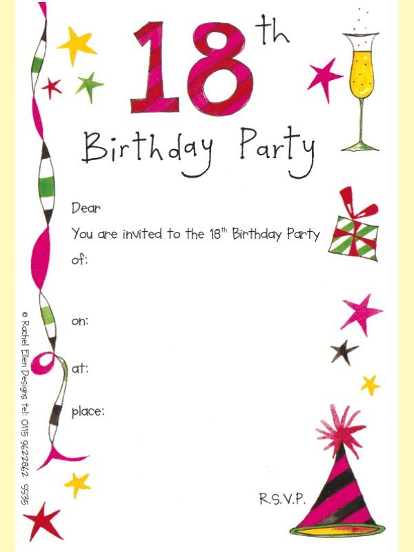 18th Birthday Invitation Templates Printable Free