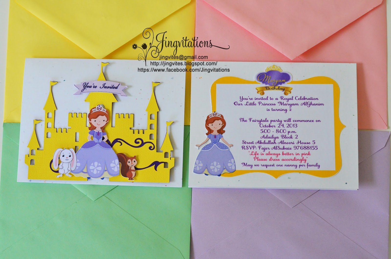 1st Birthday Princess Invitations