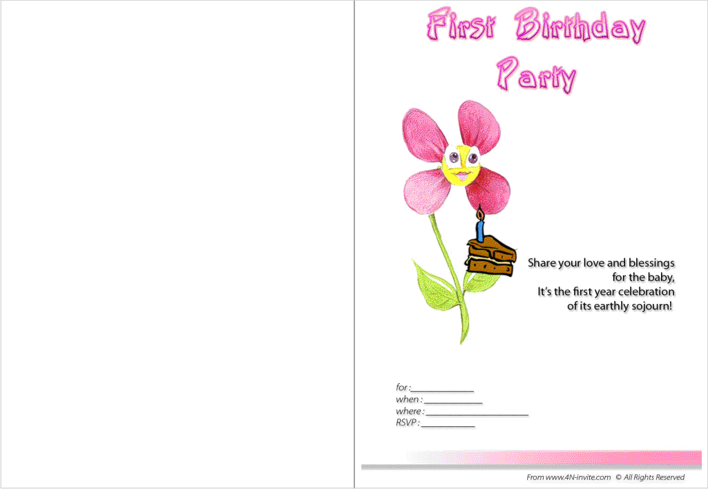 39;s First Birthday Invitations Free