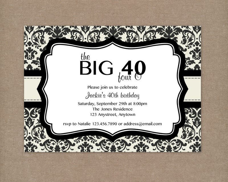 40th Birthday Party Invitations Printable Free