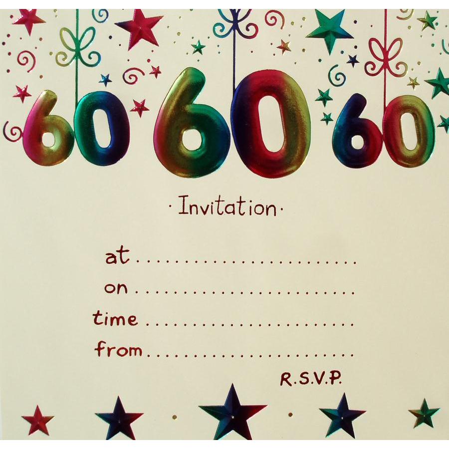 60 Birthday Card Invitations