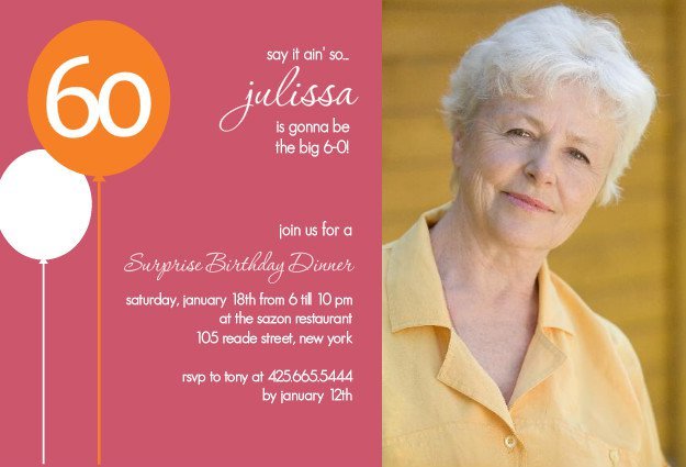 60th Birthday Invitation Card Templates Free