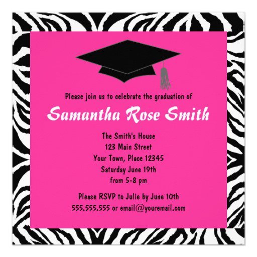 Animal Print Graduation Invitations