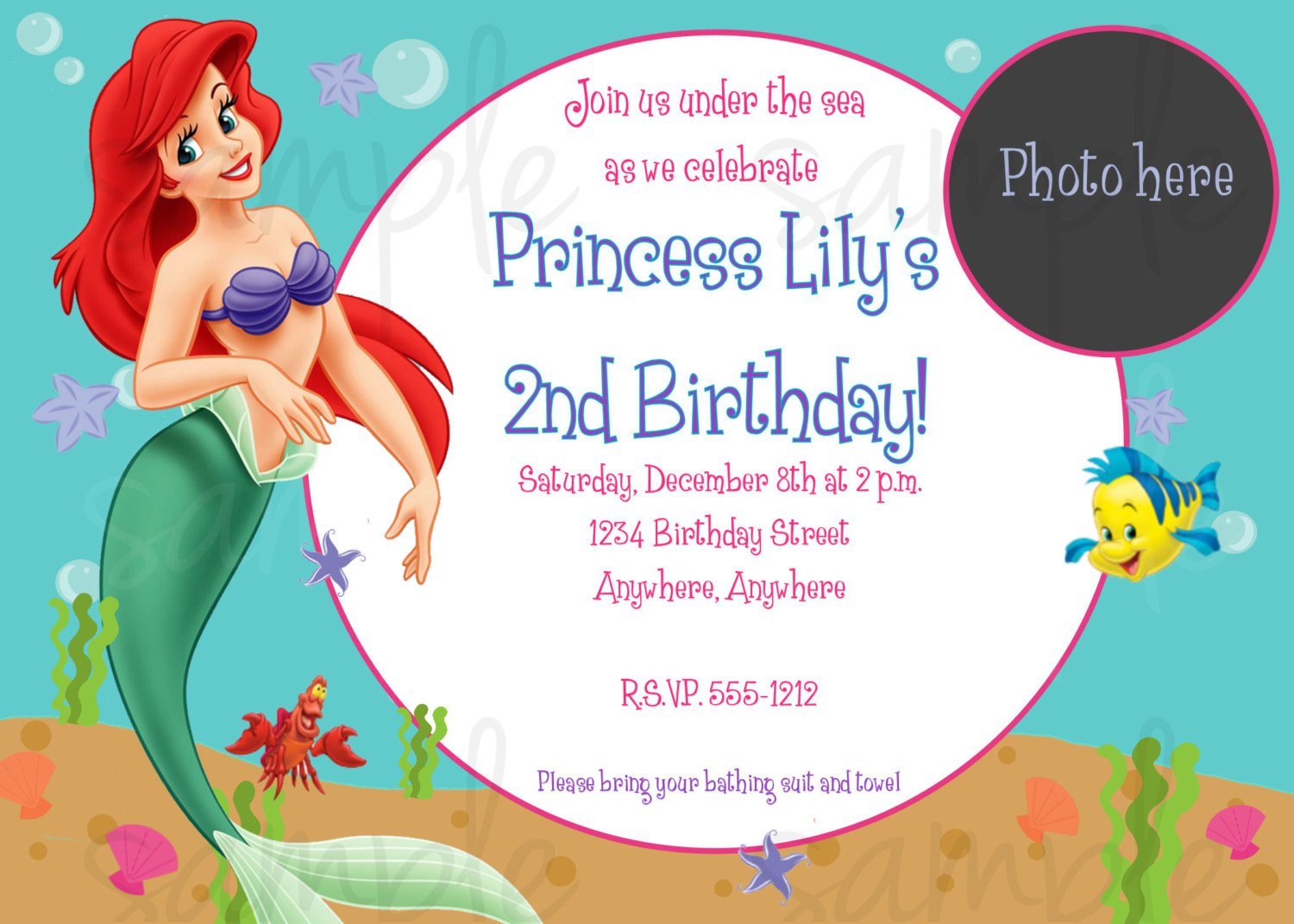 Ariel Invitation Templates
