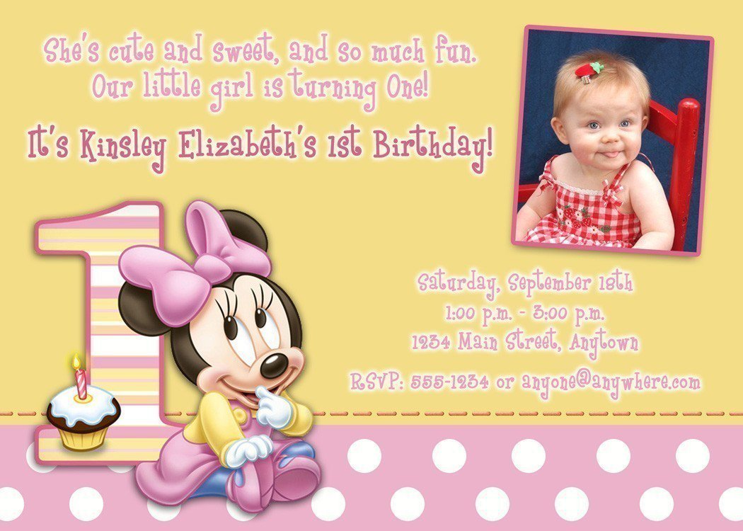 Baby 1st Birthday Invitations Printable