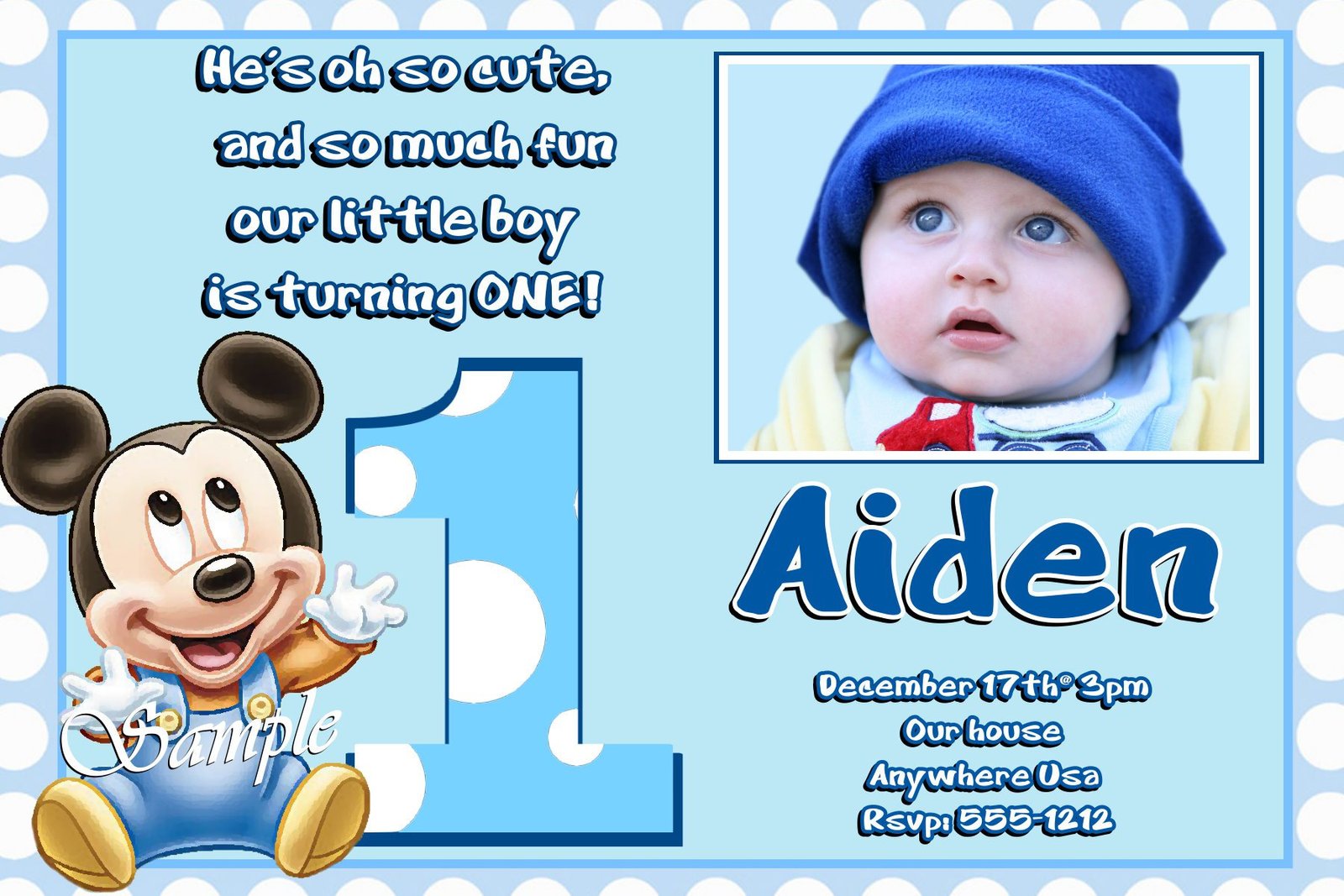 Baby Mickey Mouse Printable Invitations