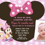 Baby Minnie Mouse 1st Birthday Invitations