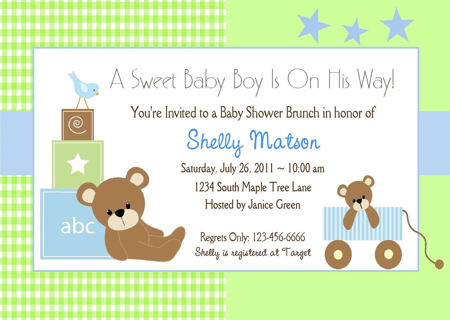 Baby Shower Invitations Boy Templates Free