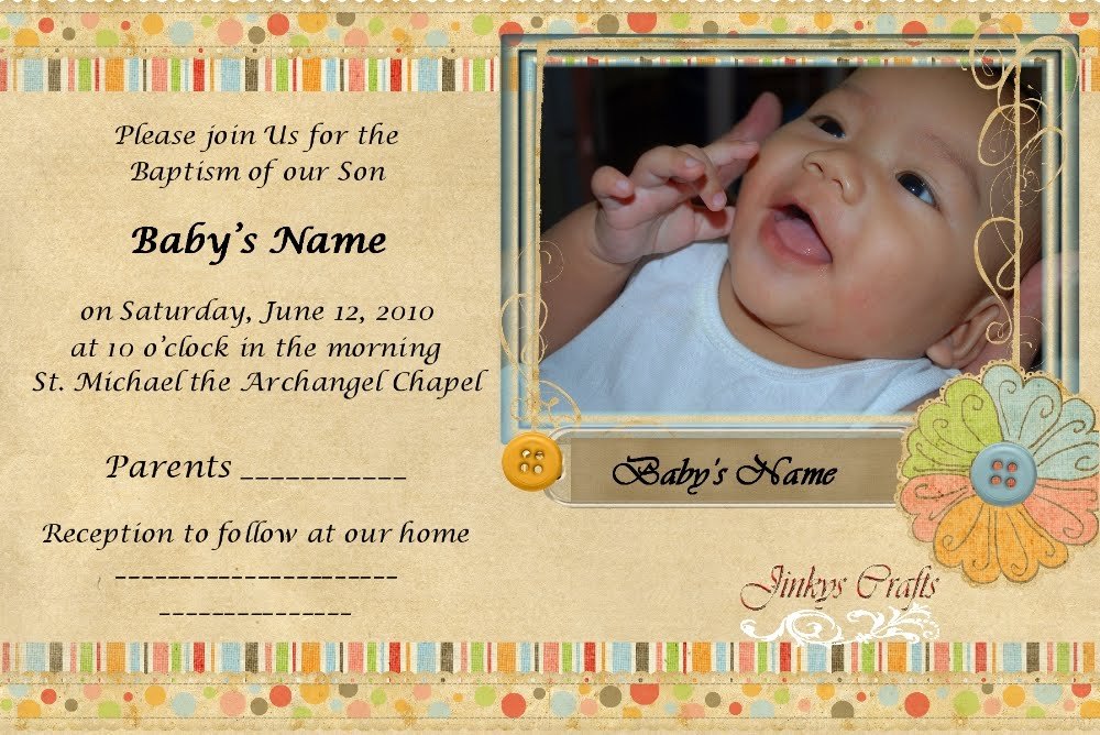 Baptism Invitation Cards Sample