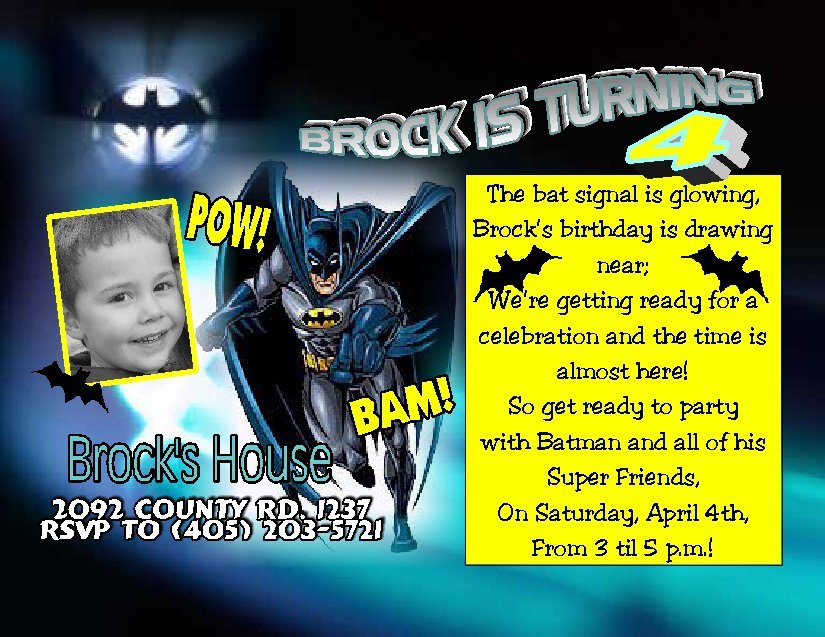 Batman Invitation Templates