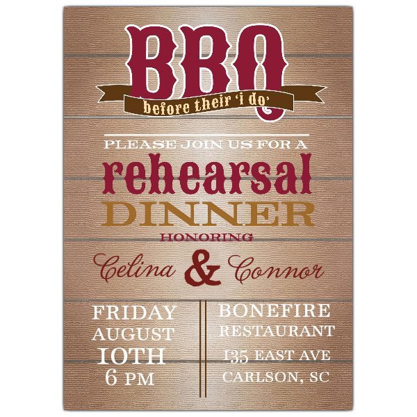 Bbq Rehearsal Dinner Invitations