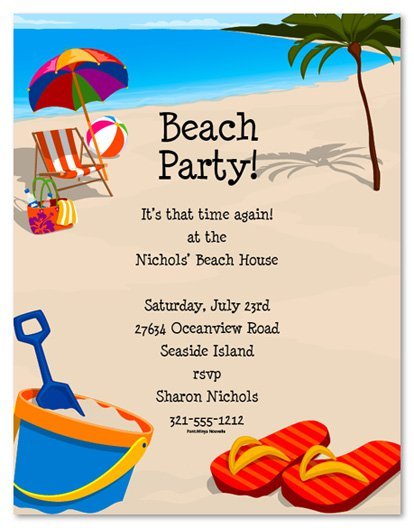 Beach Party Invitations
