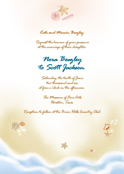 Beach Wedding Invitations Printable