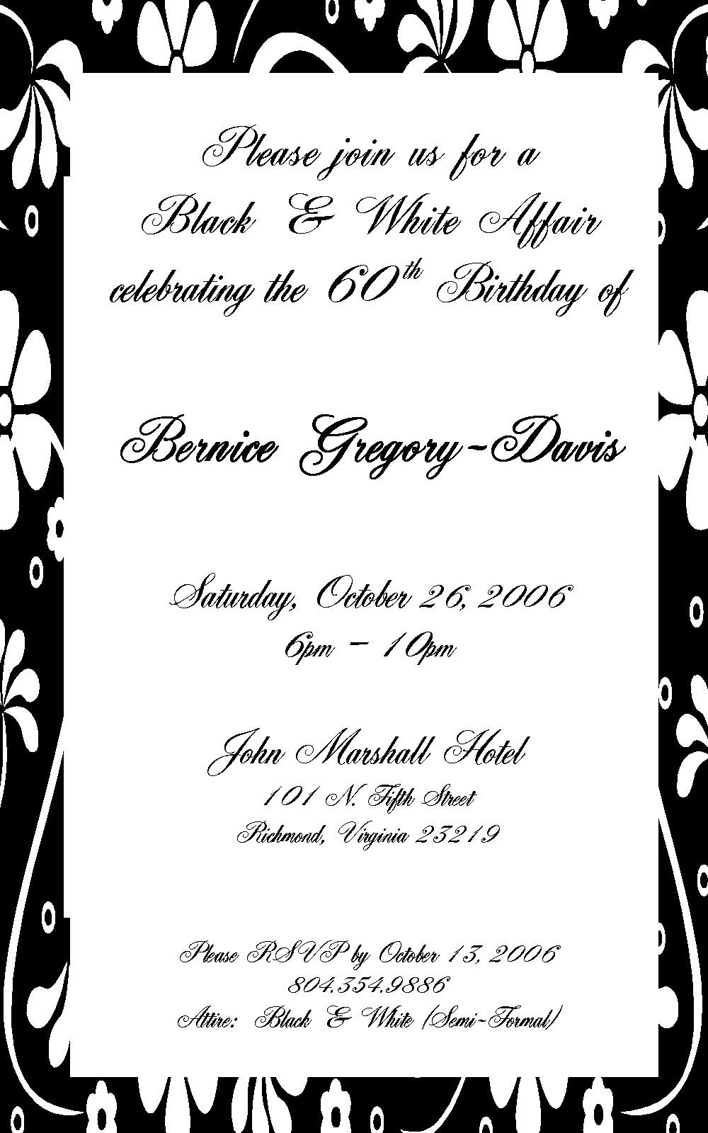 Birthday Invitation Example