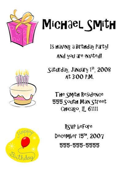 Birthday Invitation Format