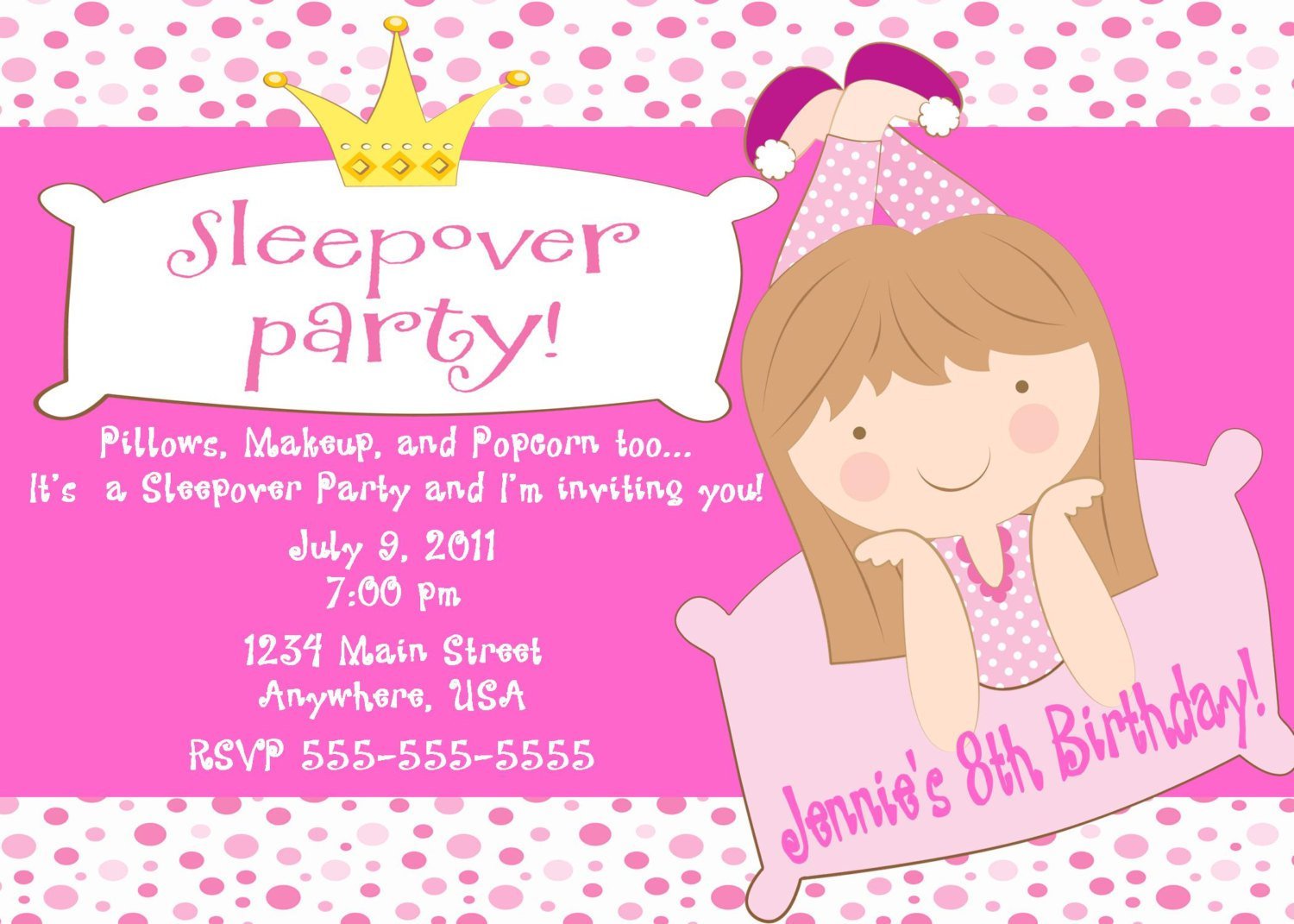 Birthday Invitation Wording Sleepover
