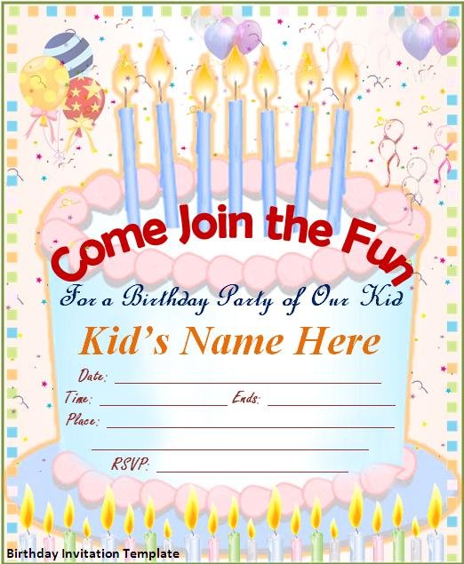 Birthday Party Invitation Templates Free Download