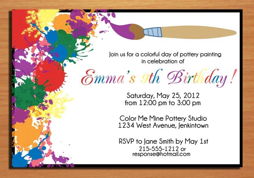 Birthday Party Printable Invitation Cards Free