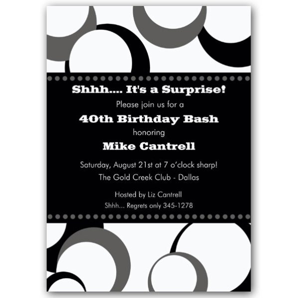 Black And White Birthday Party Invitations Printable