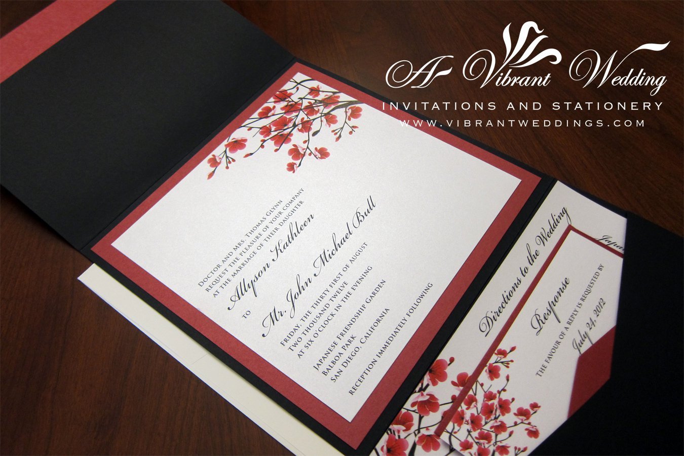 Black Blank Pocketfold Invitations