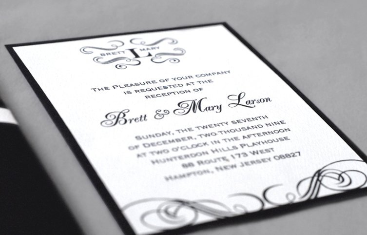 Black Ivory Wedding Invitation Kits