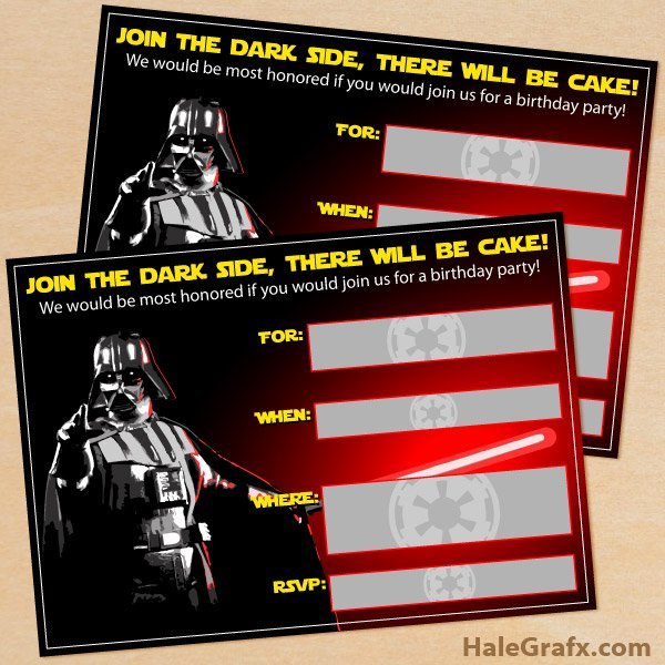 Blank Star Wars Invitations