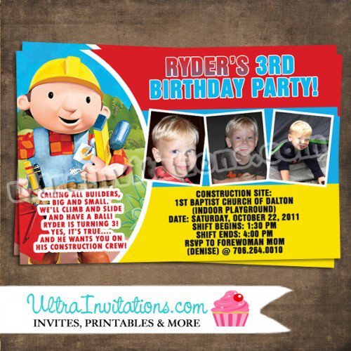 Bob The Builder Invitations Free