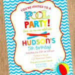 Boys Swimming Birthday Party Invitations