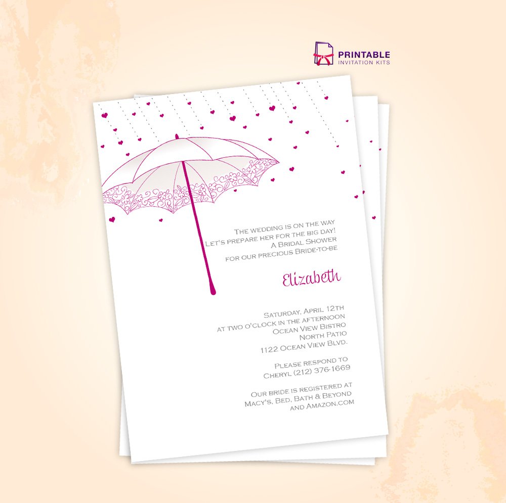 Bridal Shower Printable Invitation Kits Invitation Design Blog