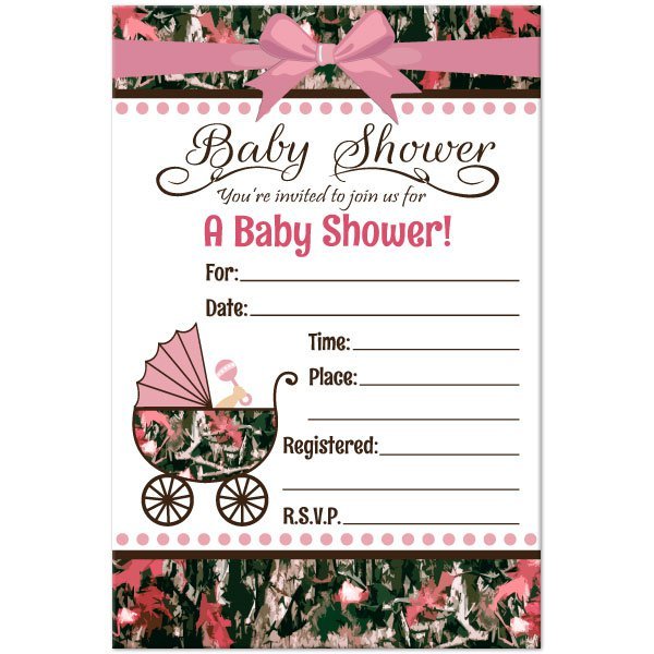 Camo Invitations Baby Shower