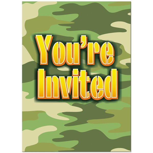 Camo Invitations Birthday