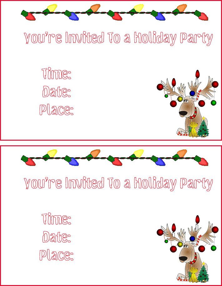 Christmas Invitation Cards Printable