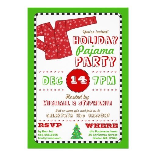 Christmas Pajama Party Invitation Ideas - Invitation Design Blog