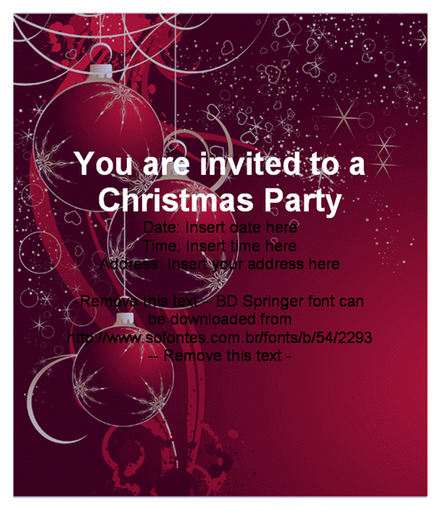 Christmas Party Invitation Templates Word 2003