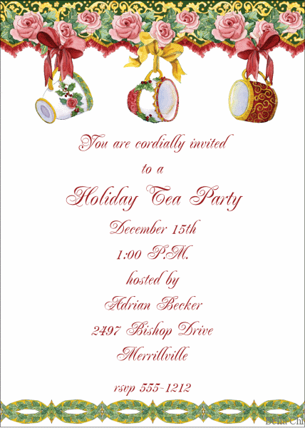 Christmas Tea Party Invitations