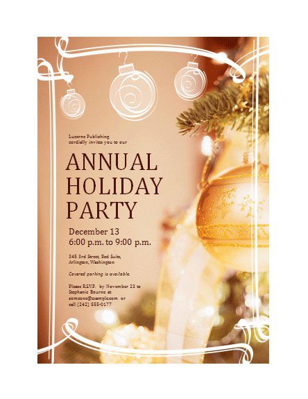 Company Christmas Party Invitations Templates