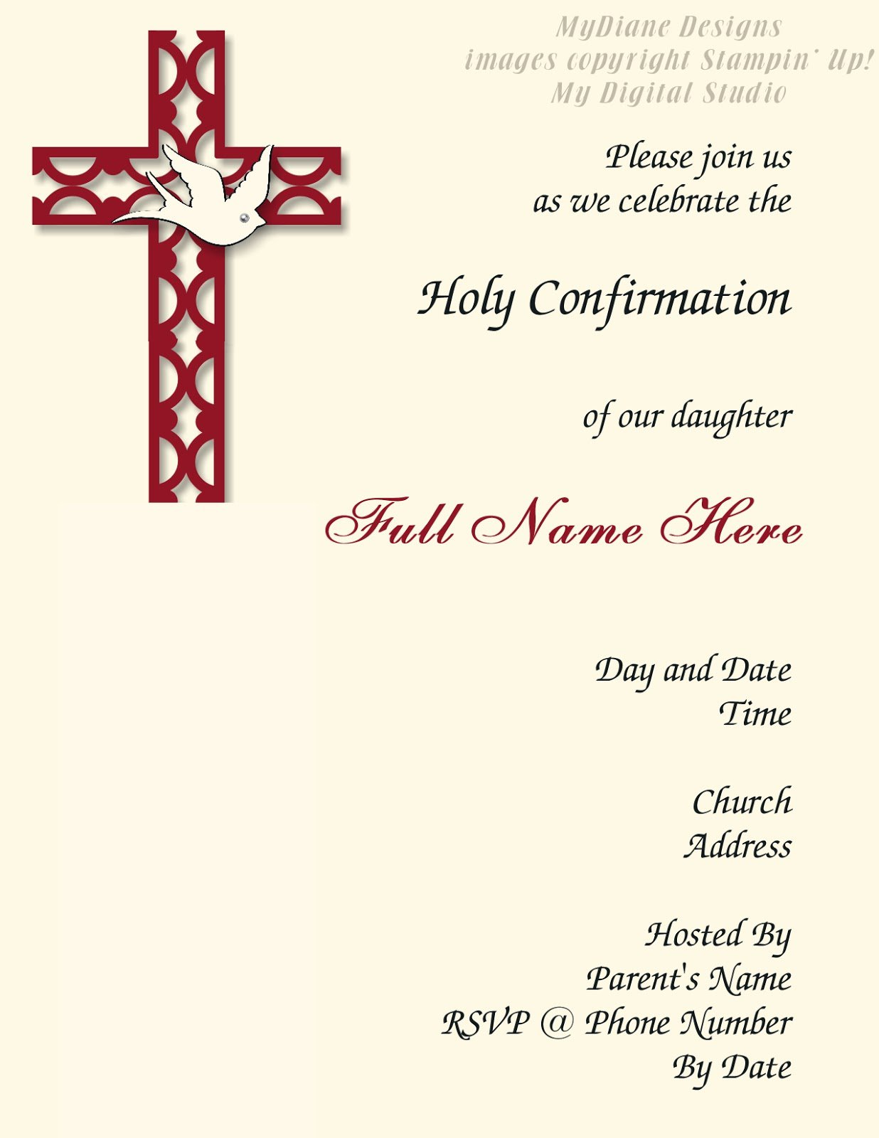 Confirmation Invitations For Girls
