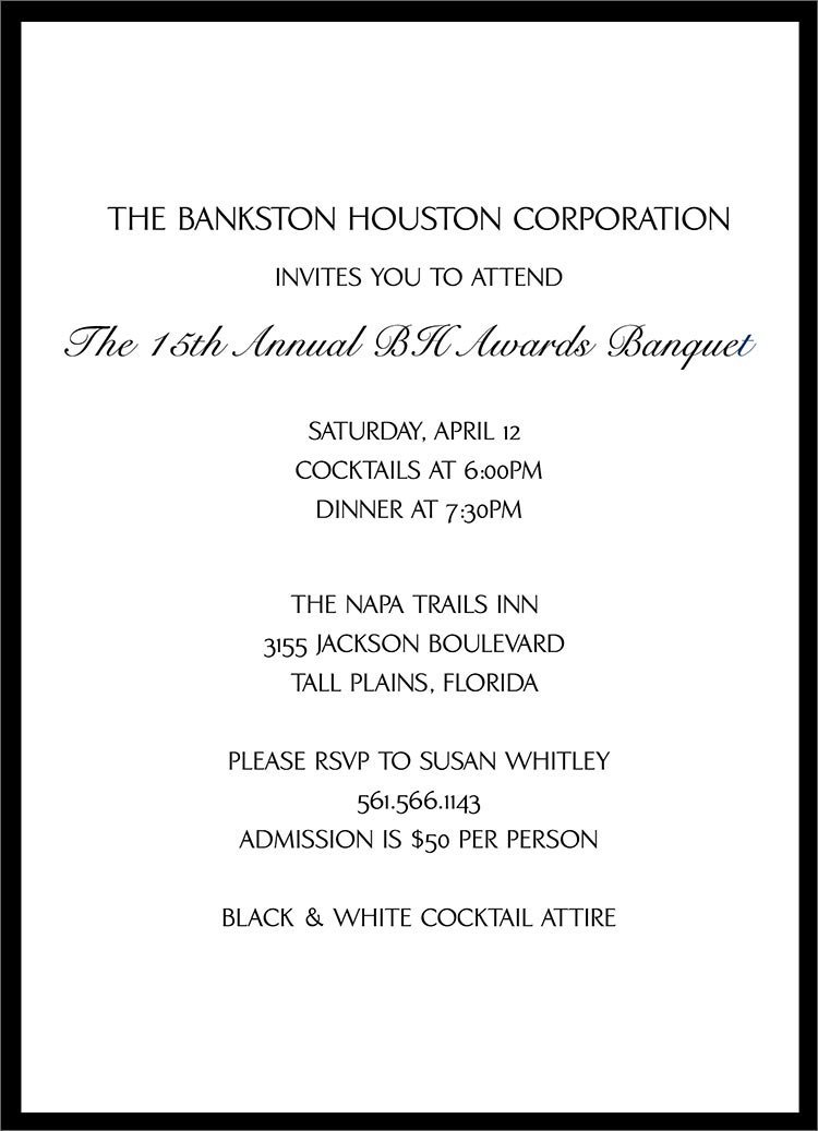 Corporate Dinner Invitation Templates