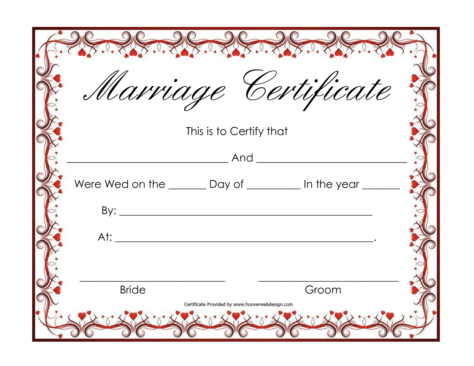 Create A Free Marriage Certificate