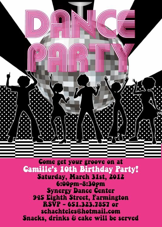 Dance Party Invitations Printable