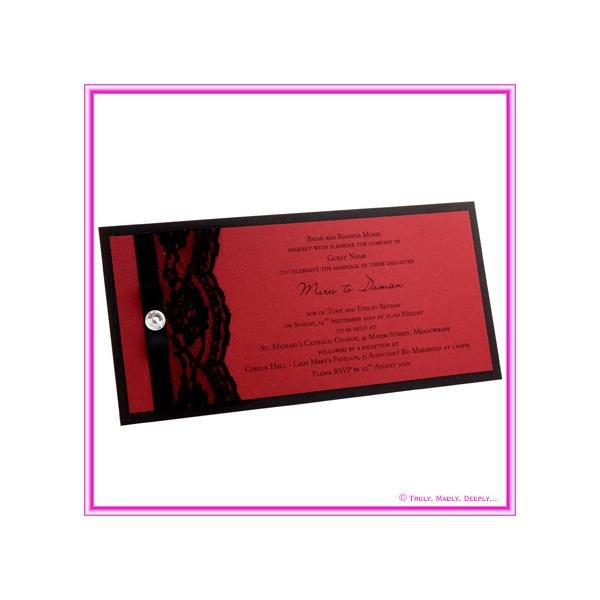 Diy Black Lace Wedding Invitations
