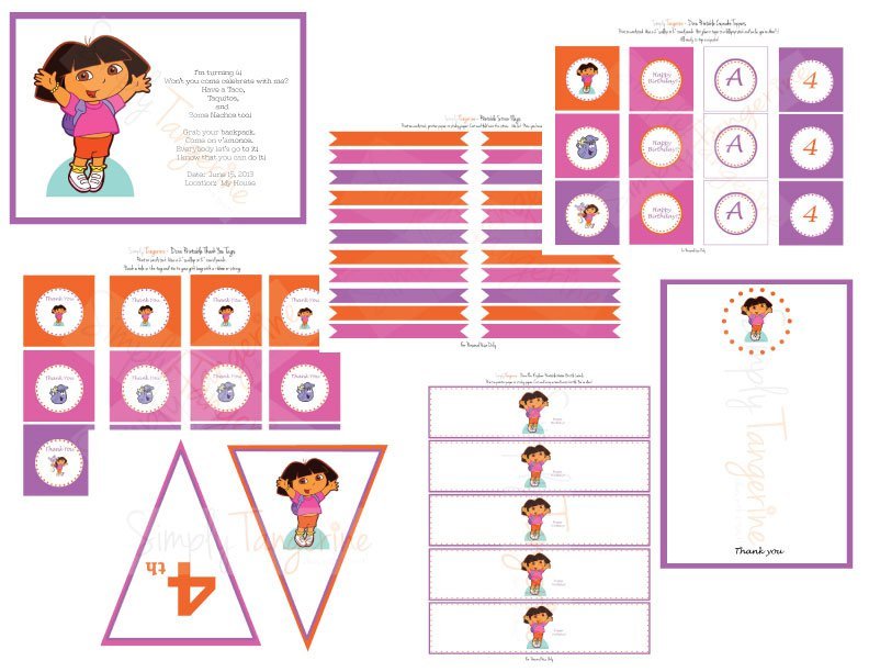 Dora Birthday Printables Free