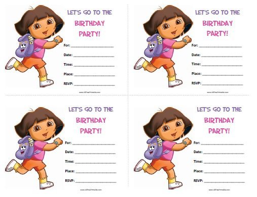 Dora Invitations Template Free