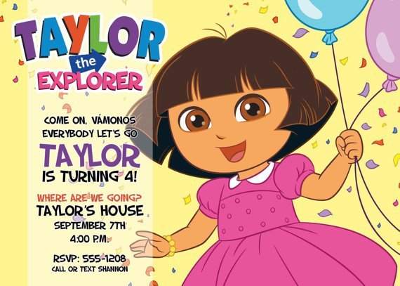 Dora The Explorer Birthday Party Invitations
