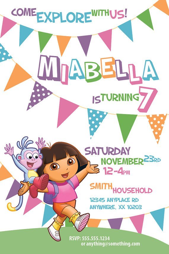 Dora The Explorer R Nmap Invitations