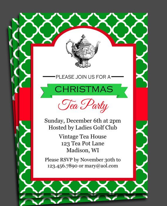 Elegant Christmas Party Invitations Printable