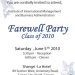 Fare Well Party Invitation Cards