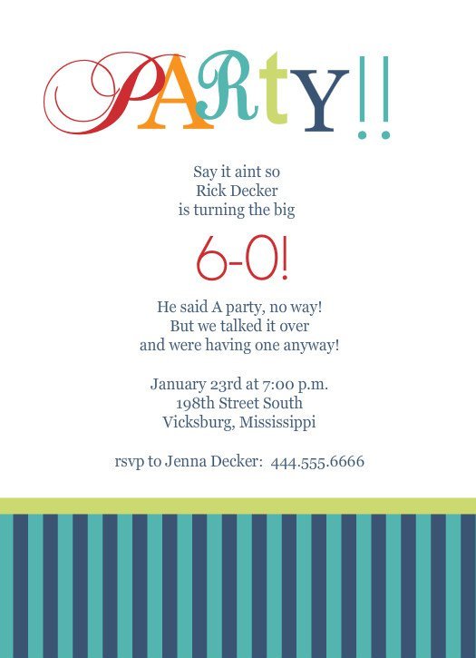 Free 60th Birthday Invitations
